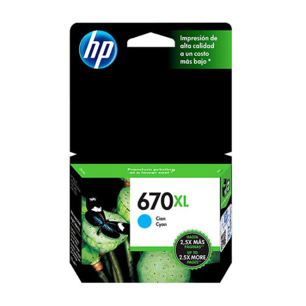 TINTA HP CZ118AL (670XL) CYAN (750 PAG)