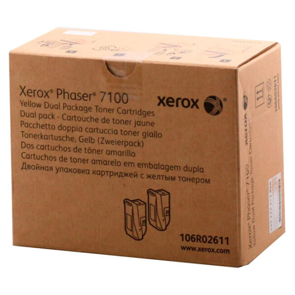 TONER XEROX 106R02611 DUAL PACK YELLOW PARA PHASER 7100